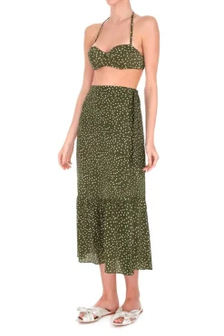 Mille Punti Midi Silk Skirt with Ruffles