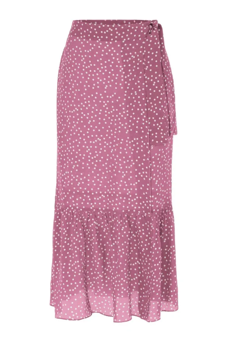 Mille Punti Midi Silk Skirt with Ruffles