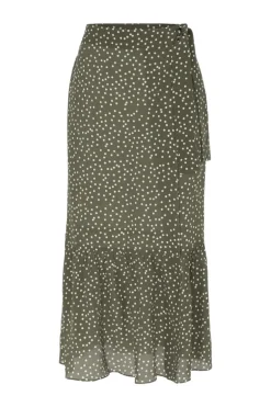 Mille Punti Midi Silk Skirt with Ruffles