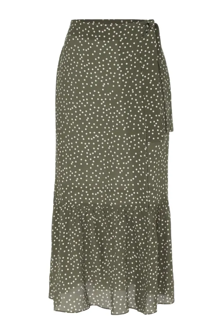 Mille Punti Midi Silk Skirt with Ruffles