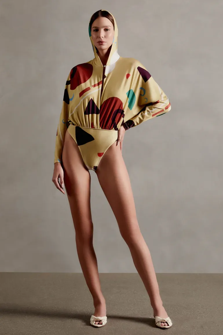 Modernism Long-Sleeve Hooded Bodysuit