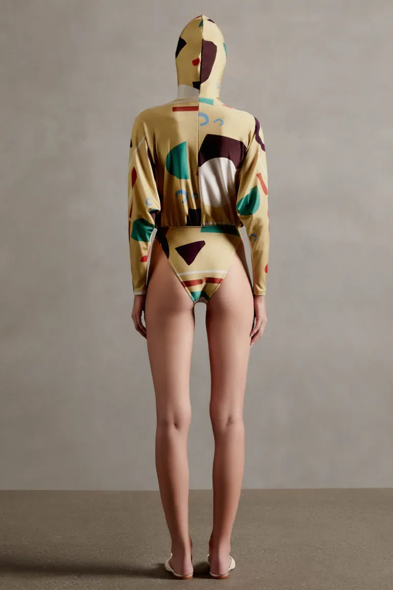 Modernism Long-Sleeve Hooded Bodysuit