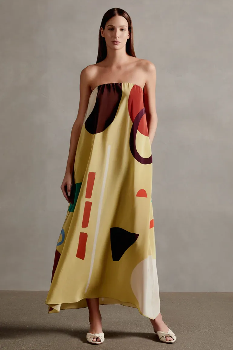 Modernism Strapless Long Dress