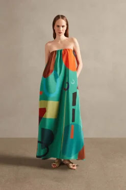 Modernism Strapless Long Dress