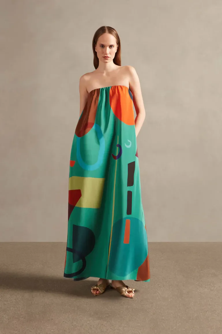 Modernism Strapless Long Dress