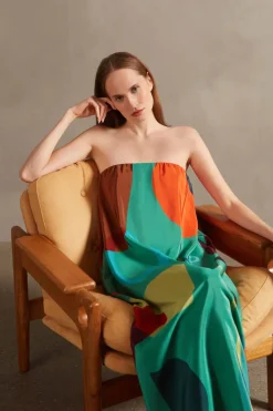 Modernism Strapless Long Dress