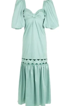 Moves Puff-Sleeved Long Dress