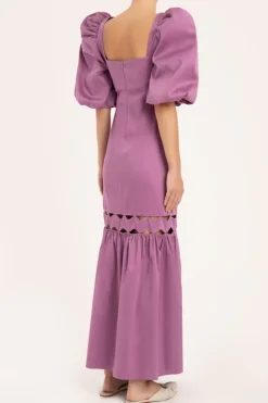 Moves Puff-Sleeved Long Dress