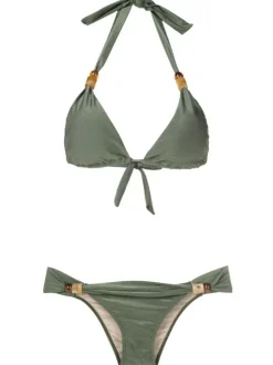 New Pois Solid Long Triangle Bikini