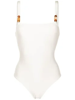 New Pois Solid Straps Swimsuit