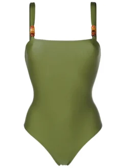 New Pois Solid Straps Swimsuit