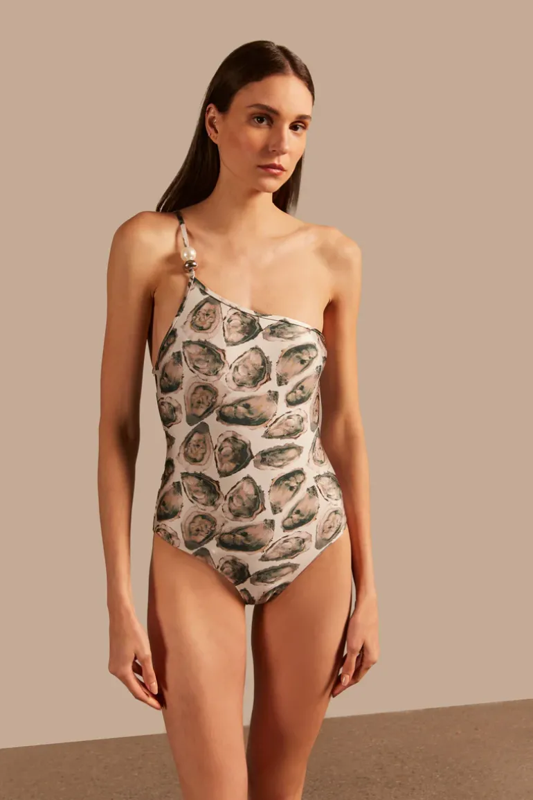 Oysters One-Shoulder Swimsuit