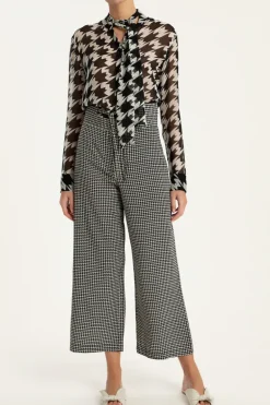 Pied De Poule Shirt With Tie