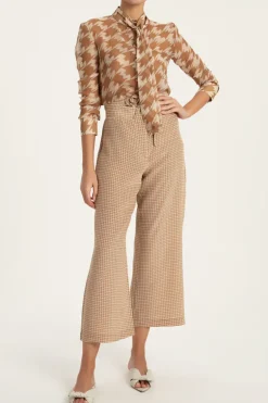 Pied De Poule Shirt With Tie