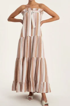 Porto Striped Clochard Long Skirt