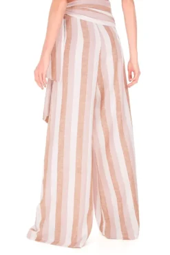 Porto Striped Wide Pants with Sash