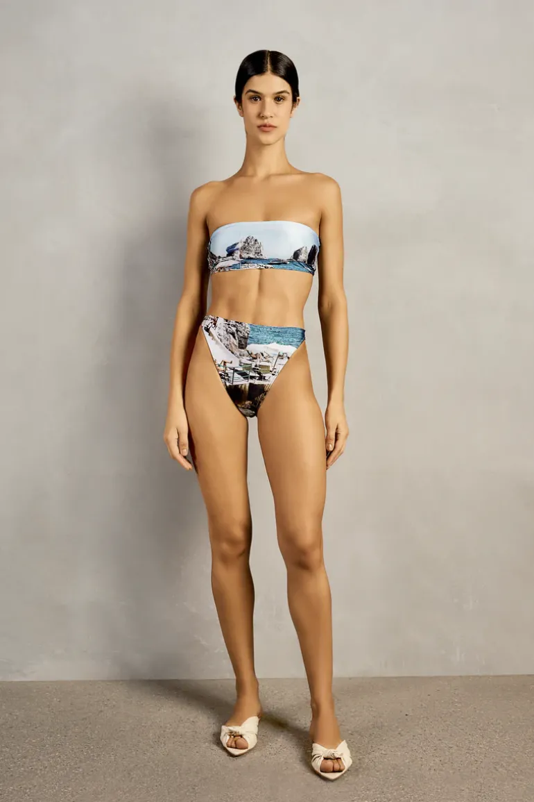 Postcard High-Leg Bandeau Bikini