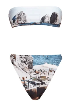 Postcard High-Leg Bandeau Bikini