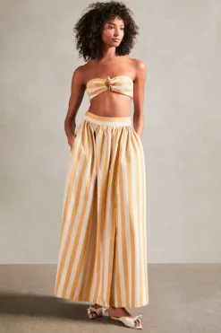 Riviera Striped Long Skirt
