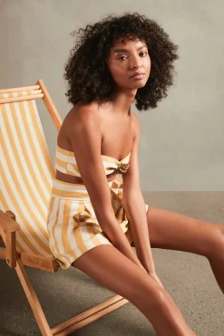 Riviera Striped Strapless Top