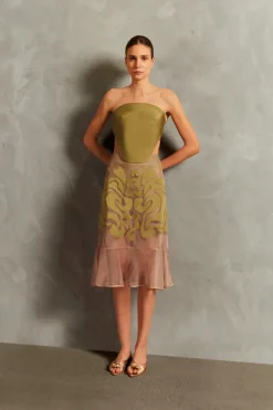 Réseau Appliqué Midi Skirt