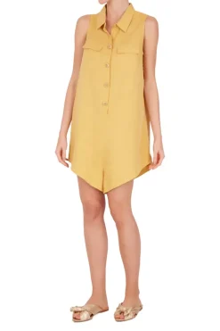 Safari Solid Playsuit with Pockets