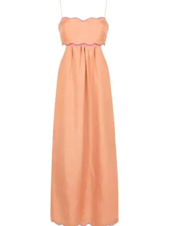 Seashell Solid Cut-Out Long Dress