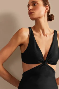 Solid AD Cut-Out Midi Dress