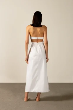 Solid Cut-Out Halterneck Long Dress