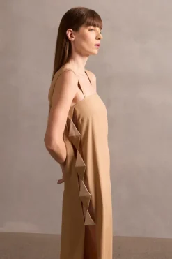 Solid Cut-Out Long Dress