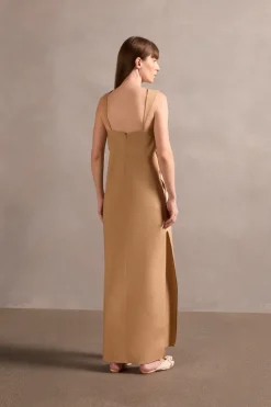 Solid Cut-Out Long Dress