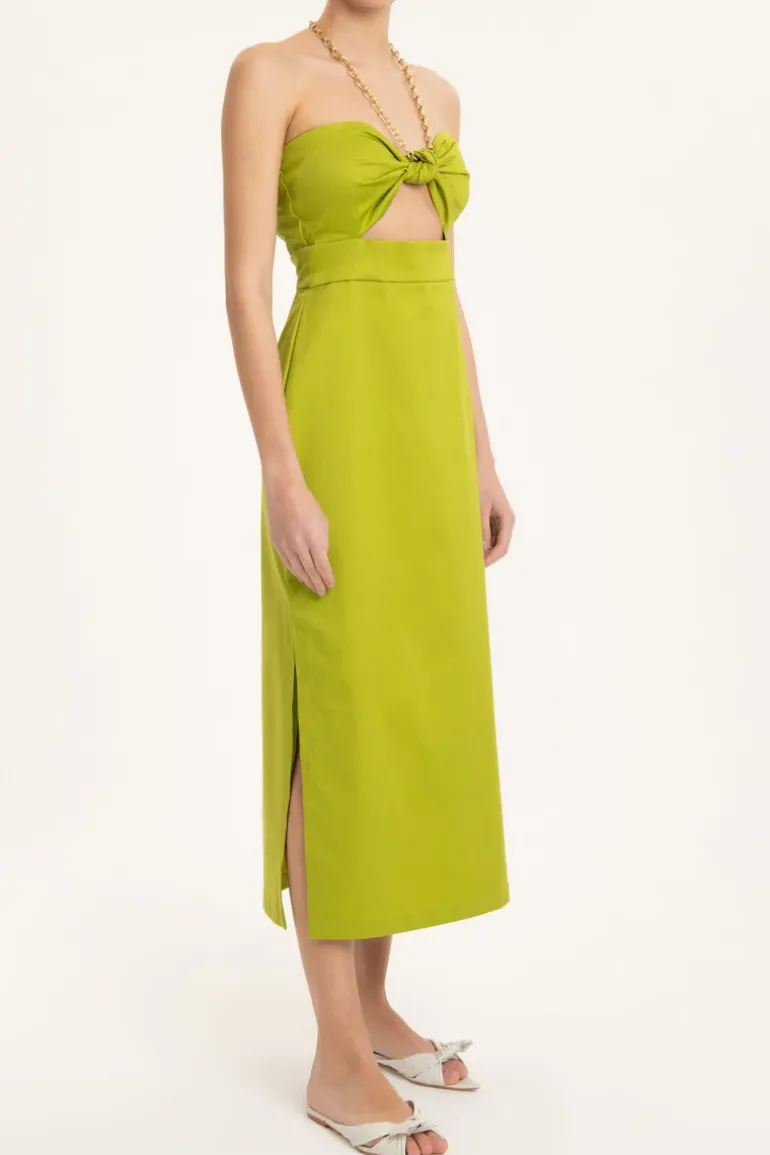 Solid Cut-Out Midi Dress