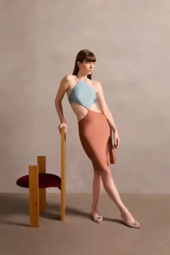 Solid Cut-Out Short Dress