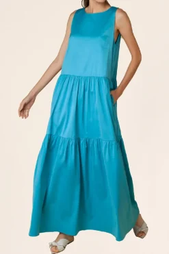 Solid Frilled Long Dress
