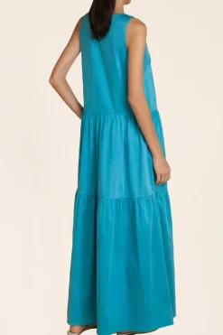 Solid Frilled Long Dress