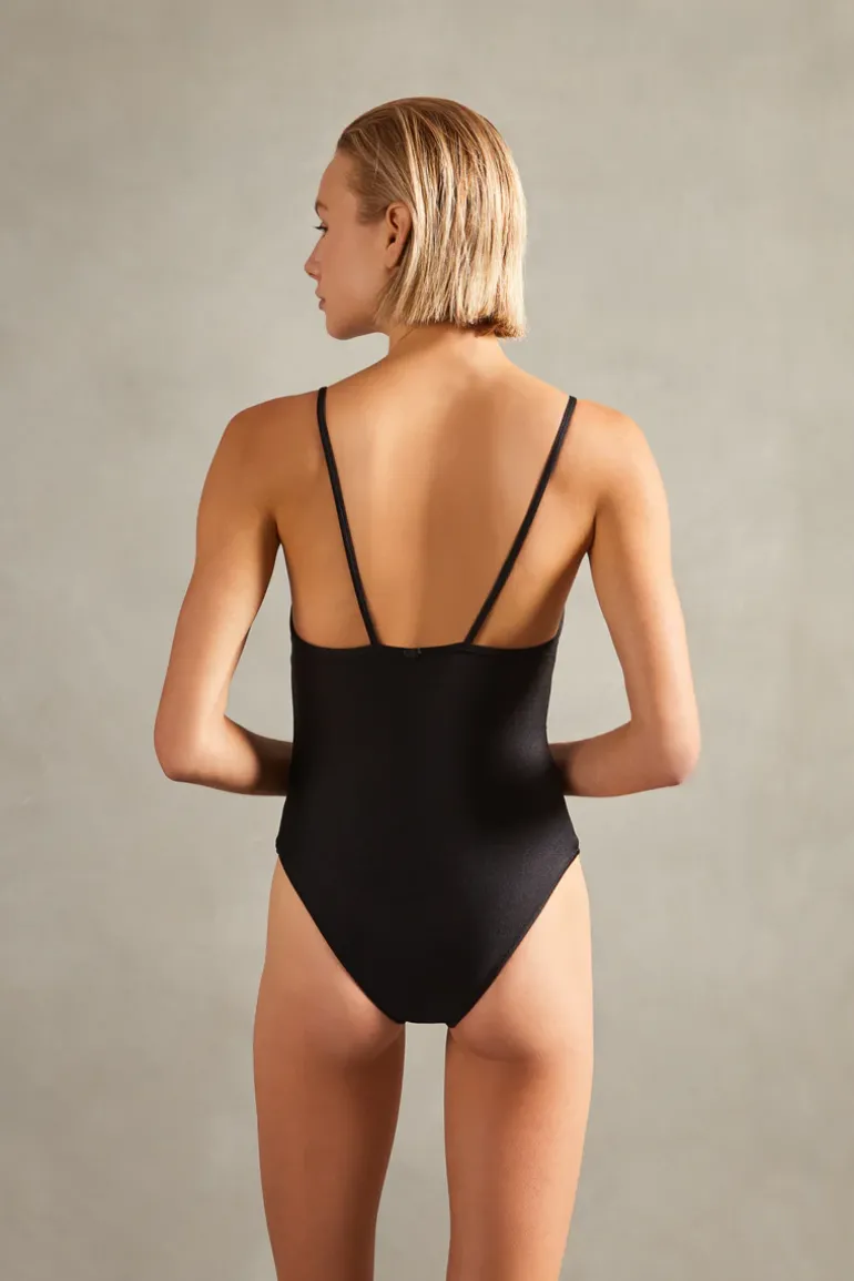 Solid Frilled Swimsuit