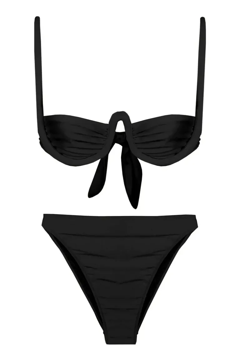 Solid High-leg Bikini With Straps