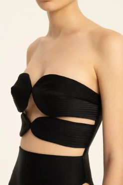 Solid High-Leg Matelasse Swimsuit