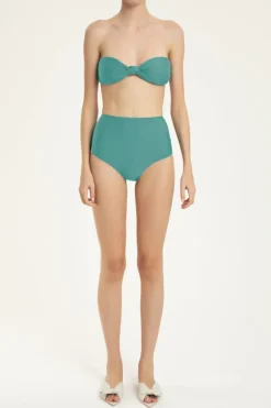 Solid Hot Pants Bandeau Bikini