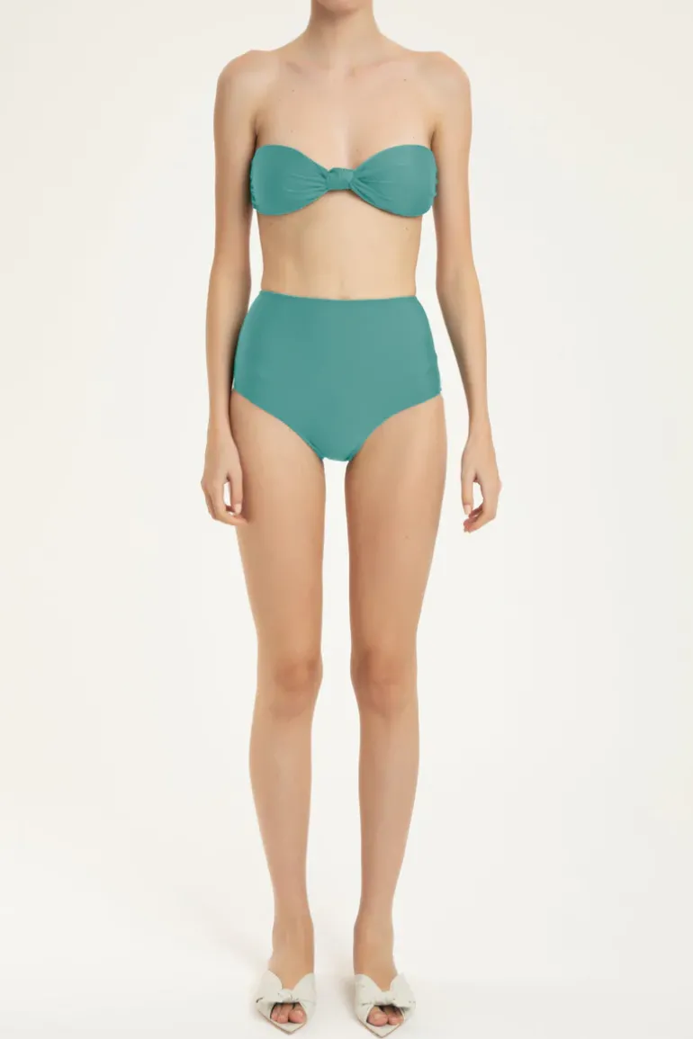 Solid Hot Pants Bandeau Bikini