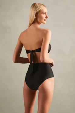 Solid Hot Pants Bandeau Bikini