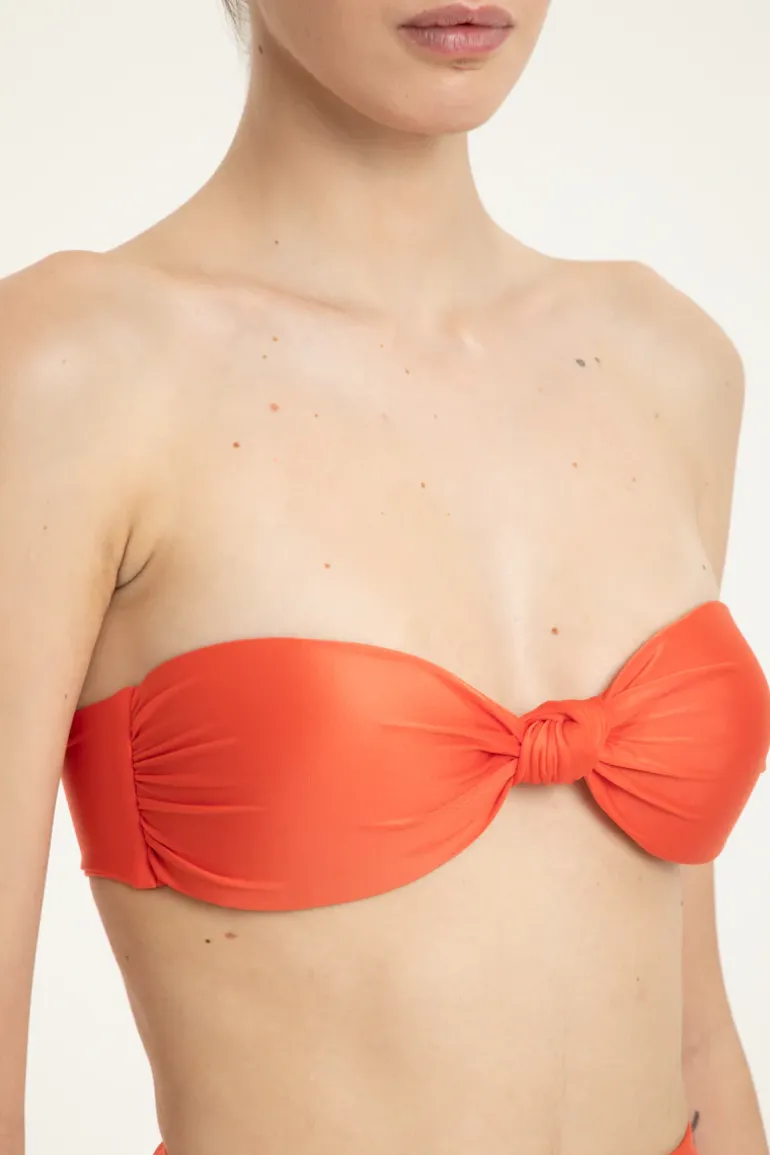 Solid Hot Pants Bandeau Bikini