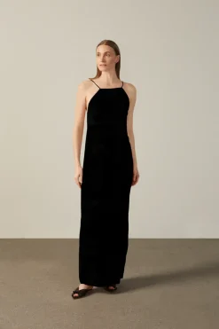 Solid Inamorata Bare-Back Long Dress