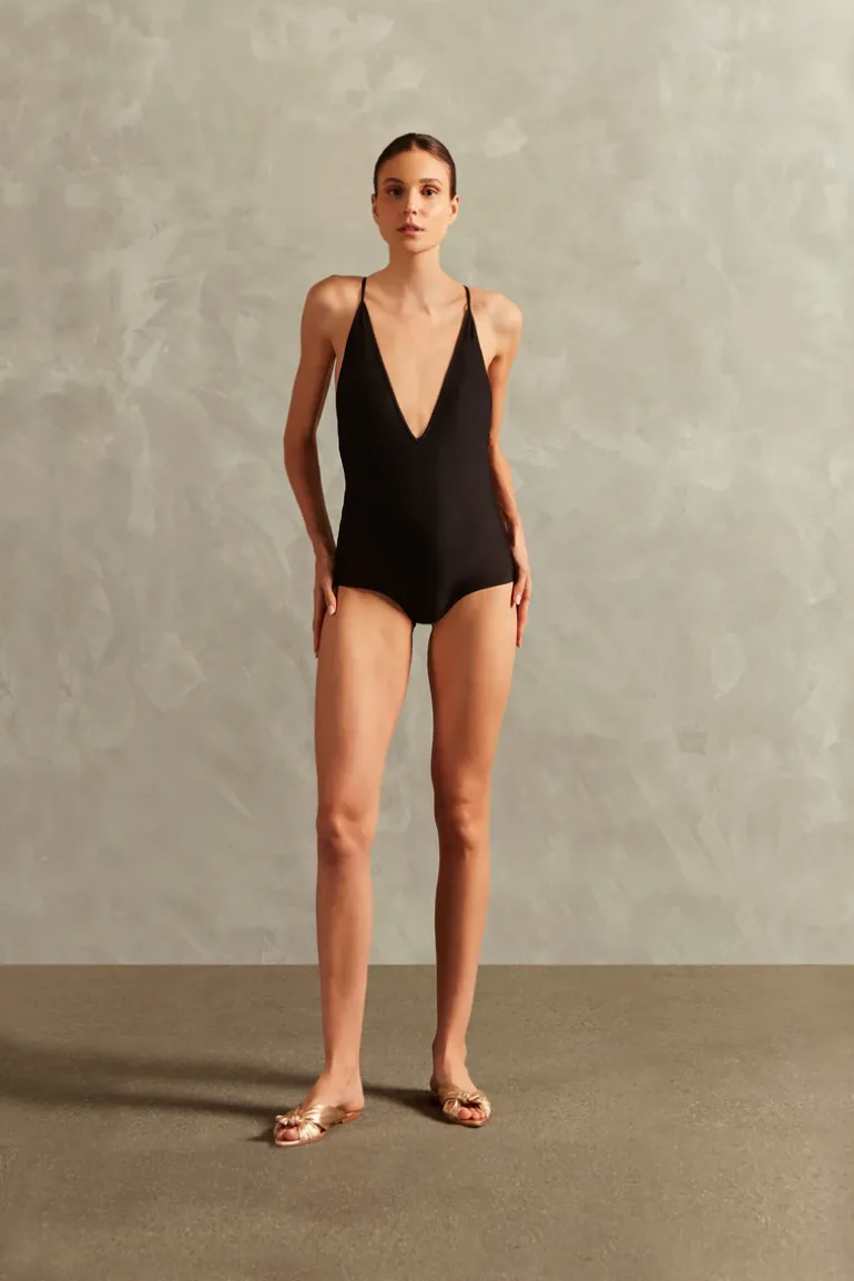 Solid Inamorata Bare-Back Swimsuit