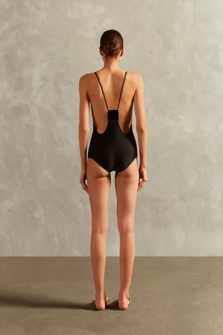Solid Inamorata Bare-Back Swimsuit