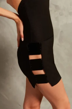 Solid Inamorata Cut-Out Mini Skirt