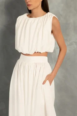 Solid Inamorata Side-Slit Long Skirt