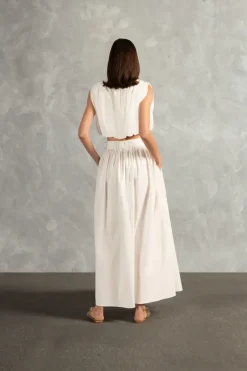 Solid Inamorata Side-Slit Long Skirt