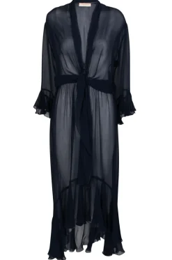 Solid Long Dress With Knot Detail