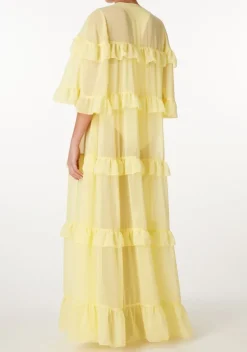 Solid Long Dress With Ruffles